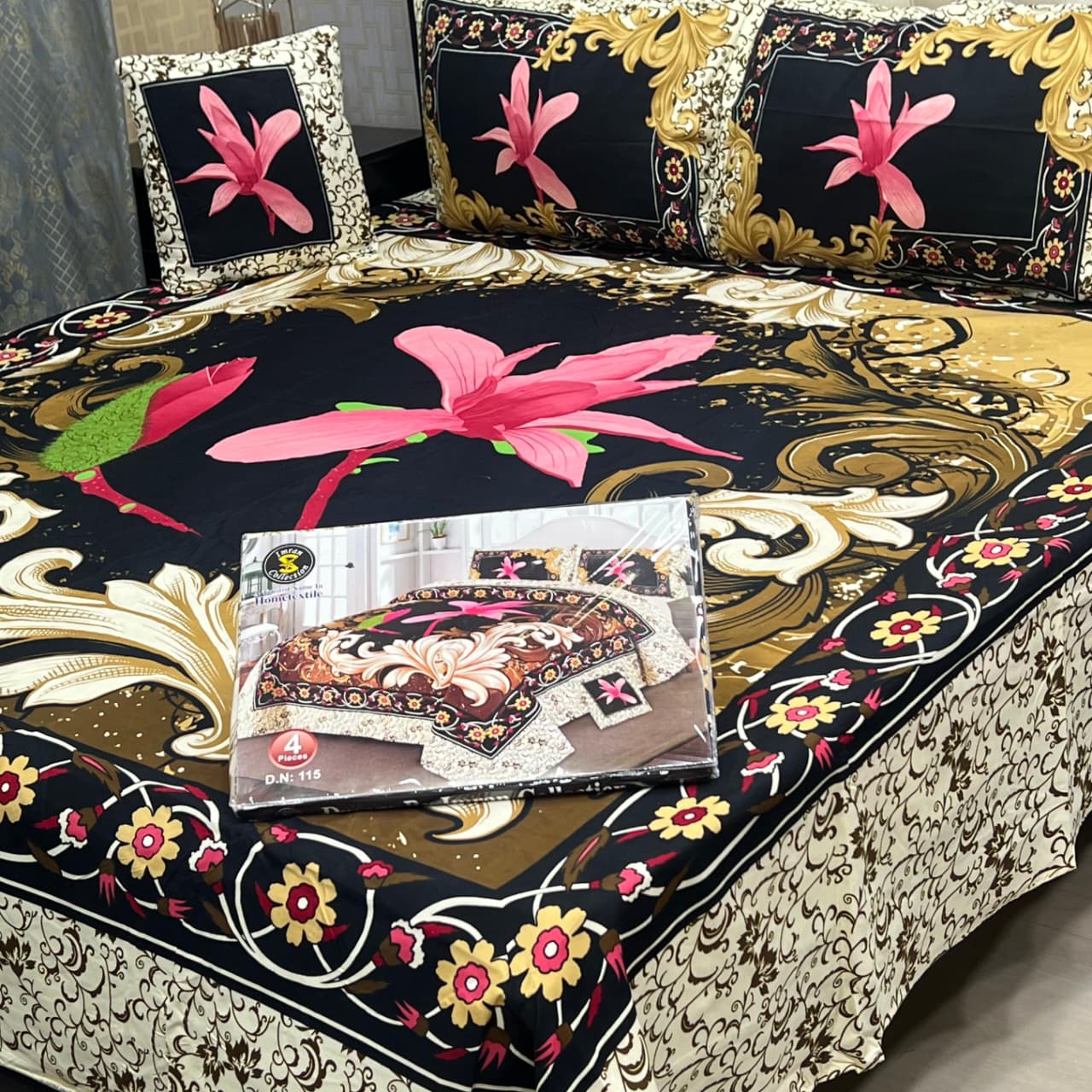 Luxury Floral King Size Bedsheet Set