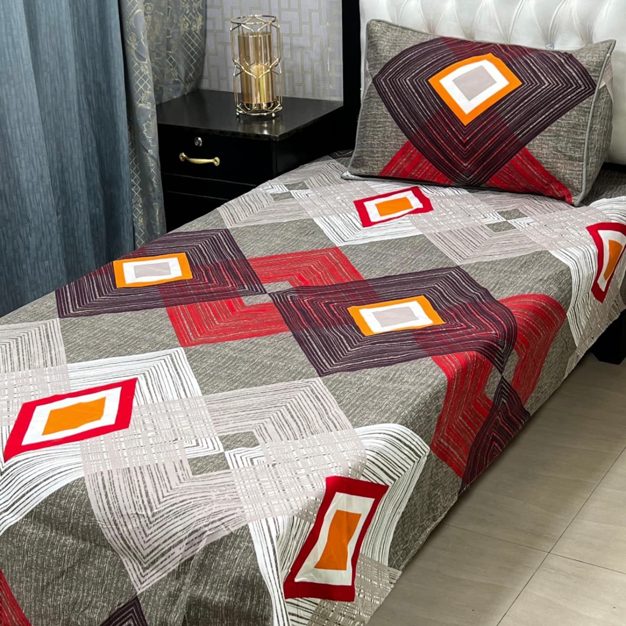 Soft Single Pair Printed Bedsheets with Pillow Covers